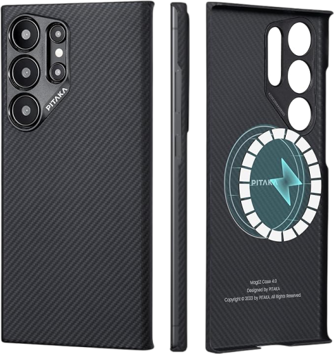 Pitaka Carbon MagEz Case 4 for Galaxy S24 Ultra(Black/Grey Twill)