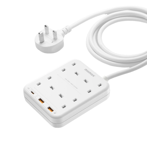 Momax OnePlug 4 Outlet Power Strip With USB White