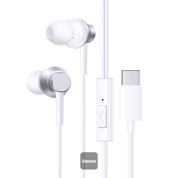 Baseus Encok CZ11 Wired Earphones - Moon White