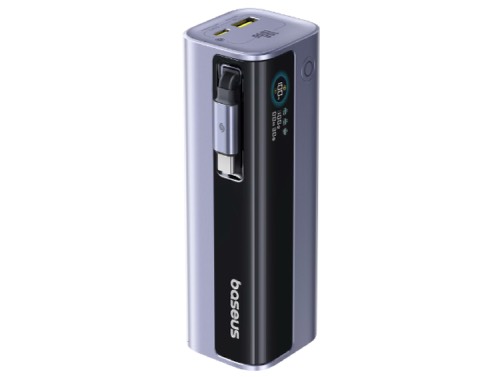 Baseus EnerGeek GR11 Power Bank 10000mAh 100W with Retractable Cable – Grey