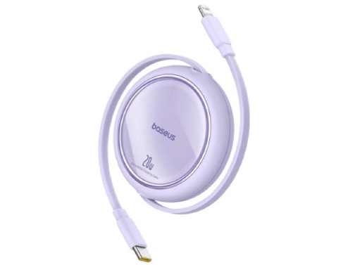 Baseus Free2Pull Mini 1.5m USB-C to USB-C 100W Retractable Cable – Purple