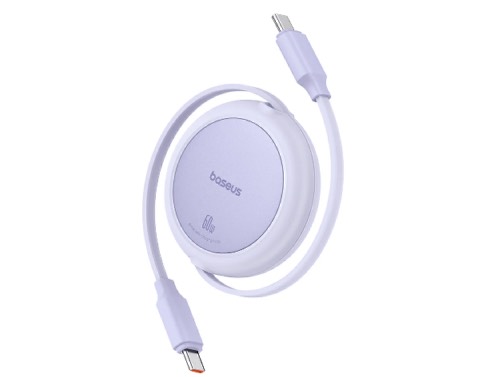 Baseus Free2Pull Mini 1m USB-C to USB-C 60W Charging Cable – Purple