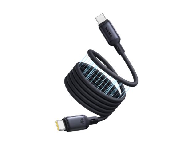 Baseus PicoGo Magnetic 1m Fast Charging USB-C to USB-C Cable 240W – Black