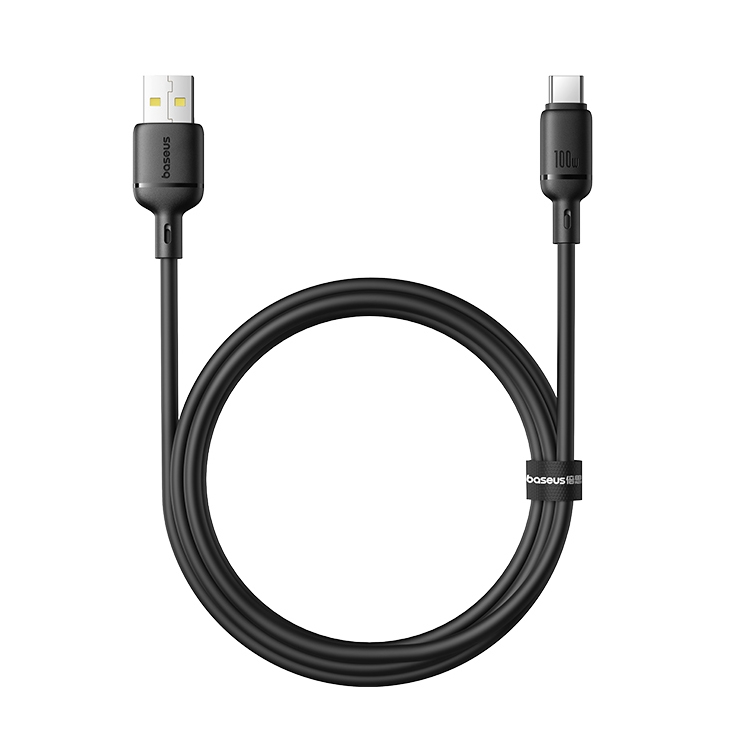 Baseus Silky 1m USB-A to USB-C 3A Fast Charging Cable – Black