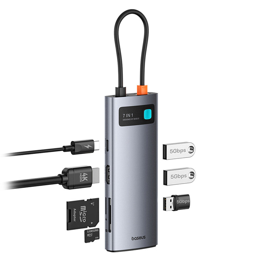 Baseus Metal Gleam 7-Port HUB – Space Grey