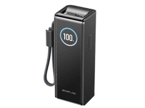 EcoFlow RAPID Power Bank (25,000mAh, 170W, 100W Built-In and Retractable Cables) - Black
