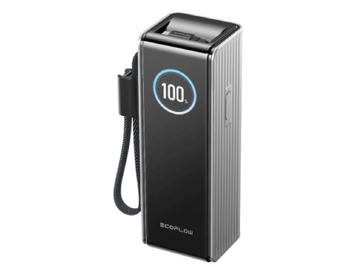 EcoFlow RAPID Power Bank (25,000mAh, 170W, 100W Built-In and Retractable Cables) - Silver