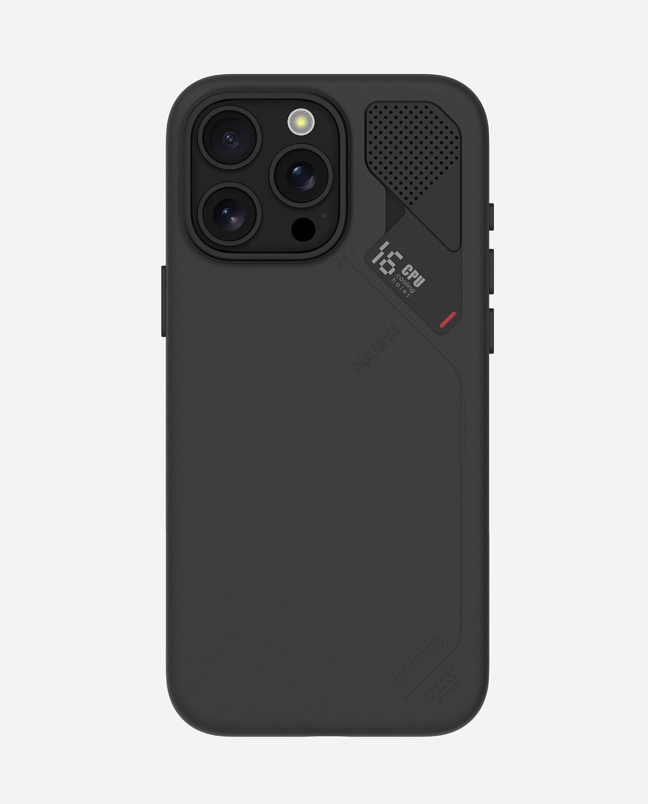 AULUMU A16 Vegan Leather Case for iPhone 16 Pro with Camera Control Cover - Black