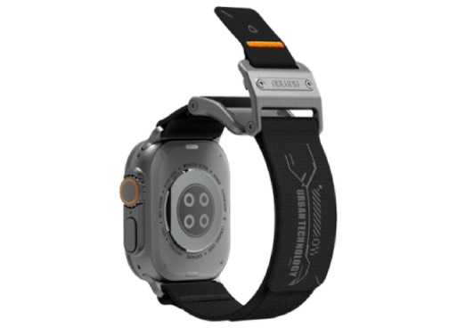 AULUMU A11 Mag Buckle Slim Band for Apple Watch 42/44/45/49mm - Classic Black and Silver Buckle