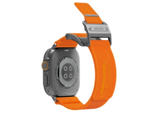 AULUMU A11 Mag Buckle Slim Band for Apple Watch 42/44/45/49mm - Luminous Orange