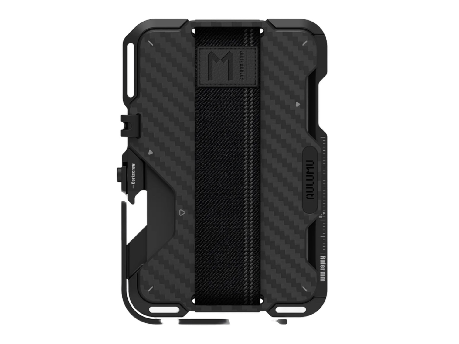 AULUMU G03 Multi-Tool Magnetic Metal Wallet Leather Cover - Carbon Fiber