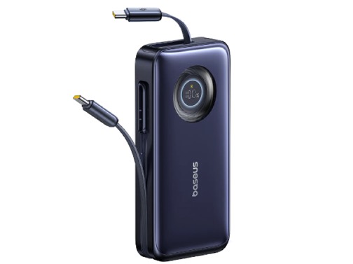 Baseus EnerCore CR11 Power Bank with Retractable Cable 20000mAh 100W - Cosmic Black