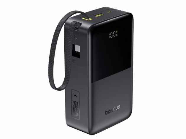 Baseus EnerFill FC51 Bipow2 Pro Digital Display Power Bank with Built-in Cable 30000mAh 22.5W - Cosmic Black