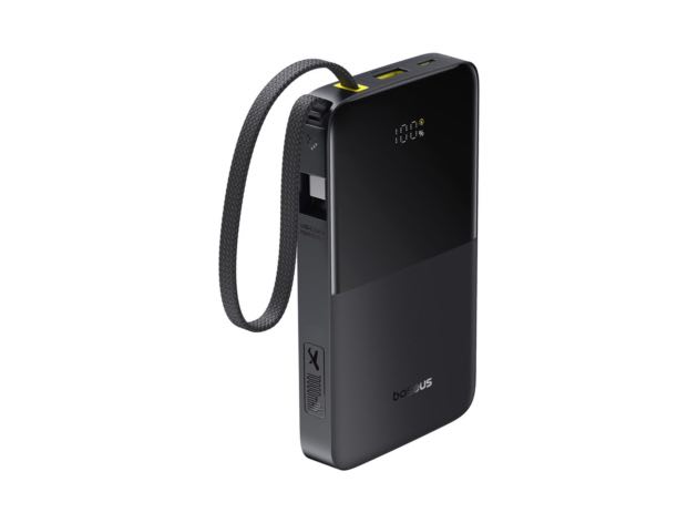 Baseus EnerFill FC51 Bipow2 Pro Digital Display Power Bank with Built-in Cable 10000mAh 22.5W - Cosmic Black