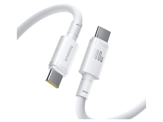 Baseus New Braided Fast Charging Cable USB-C to USB-C 100W 1m - White