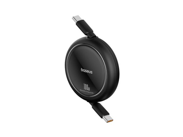 Baseus Free2Pull Mini Retractable Cable USB-C to C+C 100W 1.2m -  Black