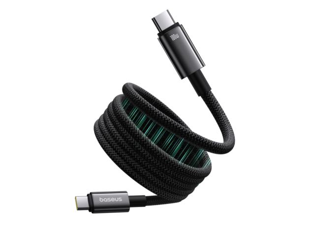 Baseus Tungsten Gold Magnetic Charging Cable USB-C to USB-C 100W 1m - Black