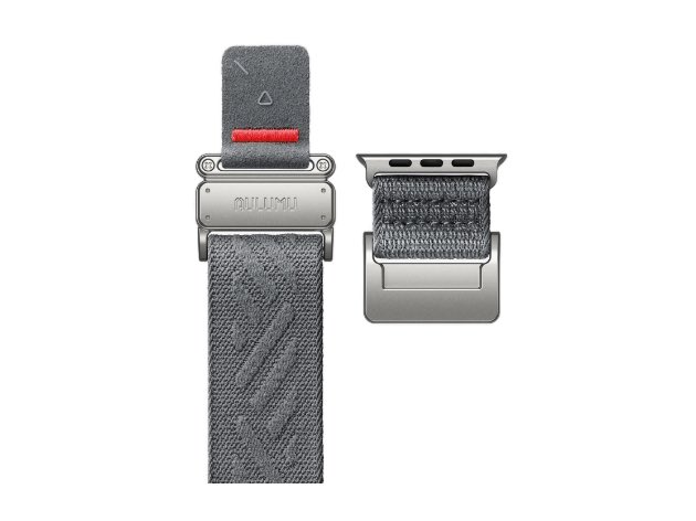 AULUMU C03 Titanium Alloy Mag Buckle Nylon Strap For Apple Watch 42/44/45/46/49mm - Gray