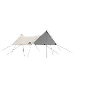 [6927595700440] Naturehike Girder shelter tarp with 2 poles coated (Small square 3*4m) - Silver