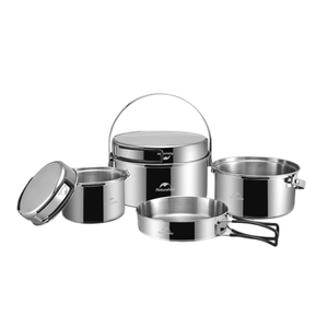 [6927595708842] Naturehike 3 in 1 stainless steel pot set pot set - Stainless Steel