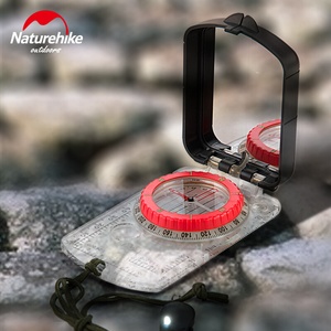 [6927595716502] Naturehike Genuine outdoor lighted multipurpose clamshell-compass with ruler - Transparent