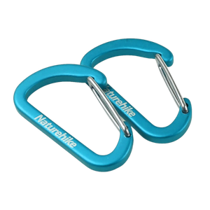 [6927595717318] Naturehike D-shaped Mini Carabiner 4cm Blue (2 Packs)