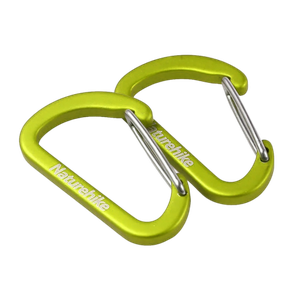 [6927595717325] Naturehike D-shaped Mini Carabiner 4cm Green (2 Packs)