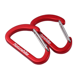 [6927595717332] Naturehike D-shaped Mini Carabiner 4cm Dark Red (2 Packs)