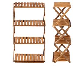 [6927595781975] Naturehike Outdoor multi-layer shelf four-layer Shelf - Wood grain