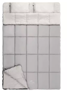 [6927595782514] Naturehike Double Cotton Sleeping Bag With Pillow - Grayish Brown (185+30)*145