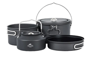 [6927595799413] Naturehike Aluminium Alloy Camping Pot set Kettle set - Carbon