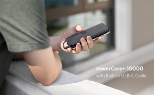 [A1221H11-SP] Anker PowerCore+ Metro 10000 with Builtin USBC Cable - Black Fabric Limited Edition