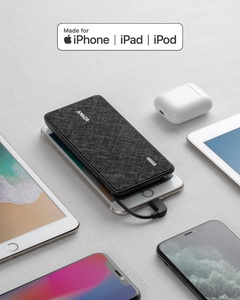 [A1222H11] Anker PowerCore+ 10000 With Built-in Lightning Cable - Black Fabric