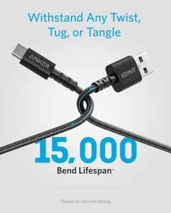 [A8022H11] Anker PowerLine Select+ USBA to USBC (0.9m/3ft) - Black