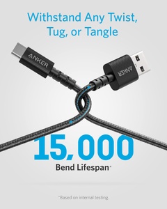 [A8022H11] Anker PowerLine Select+ USBA to USBC (0.9m/3ft) - Black
