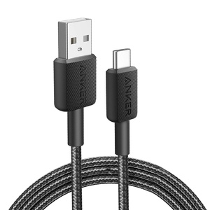 [A81H6H11] Anker 322 USB-A to USB-C Cable Braided (1.8m/6ft) -Black