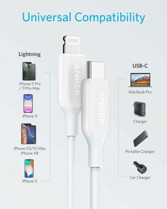 [A8831H21] Anker PowerLine III USB-C to Lightning (0.3m/1ft) -White