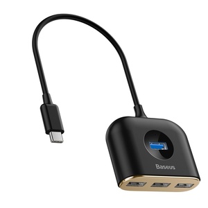 [CAHUB-BY01] Baseus Square Round 4 In 1 Usb Hub Adapter Black