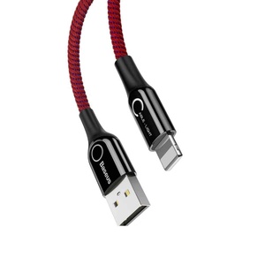 [CATCD-09.] Baseus C-Shaped Light Intelligent Power Off Cable Usb For Type-C 3A 1m Red