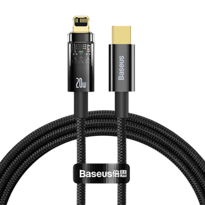 [CATS000001-B2B] Baseus Explorer Series Auto Power-Off Fast Charging Data Cable Type-C to IP 20W 1m Black