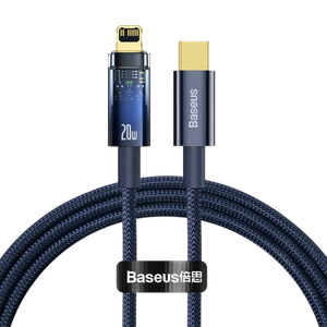[CATS000003-B2B] Baseus Explorer Series Auto Power-Off Fast Charging Data Cable Type-C to IP 20W 1m Blue