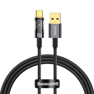 [CATS000201-B2B] Baseus Explorer Series Auto Power-Off Fast Charging Data Cable USB to Type-C 100W 1m Black