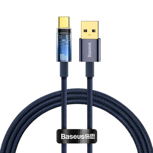 [CATS000303-B2B] Baseus Explorer Series Auto Power-Off Fast Charging Data Cable USB to Type-C 100W 2m Blue