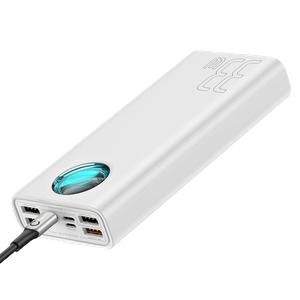 [PPLG-G02.] Baseus Amblight Quick Charge & Large Power Digital Display Power Bank 33W 30000Mah - White