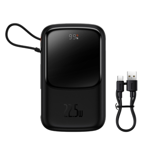 [PPQD060101-B2B] Baseus Qpow Pro Digital Display Fast Charge Power Bank 10000mAh 22.5W Type-C Edition Black Overseas Edition
