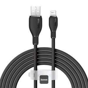 [6932172650209-B2B] Baseus Pudding Series Fast Charging Cable With High-Speed Data Transmission USB-A to Lightning 12W 2.4A 1.2M - Black