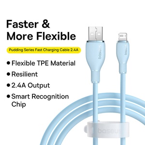 [6932172653057-B2B] Baseus Pudding Series Fast Charging Cable USB to iP 2.4A 1.2m Starry Blue