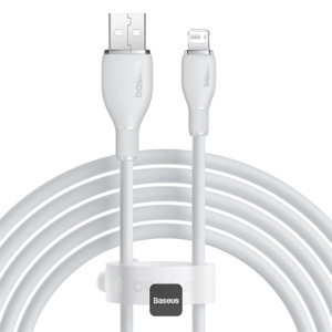 [6932172652982-B2B] Baseus Pudding Series Fast Charging Cable With High-Speed Data Transmission USB-A to Lightning 12W 2.4A 2M - White