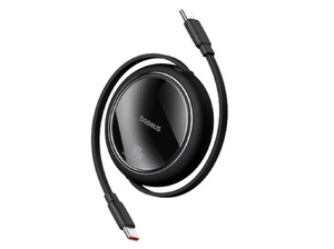 [P10364500113-00] Baseus Free2Pull Mini 1.5m USB-C to USB-C 100W Retractable Cable – Black
