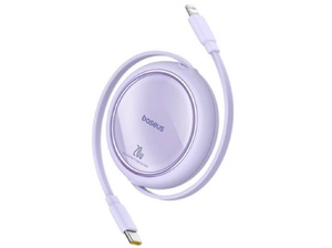 [P10364500513-01] Baseus Free2Pull Mini 1.5m USB-C to USB-C 100W Retractable Cable – Purple